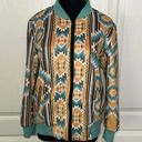 Crazy Train  YELLOW & BLUE AZTEC GEOMETRIC WESTERN COUNTRY COWGIRL BOMBER JACKET Photo 0