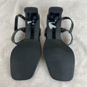 Paul Green  Sandal 6.5 Black Leather Ankle Strappy Square Toe Wide Block Heel‎ Photo 7