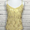 Zeagoo NWT  Gold Dripping Sequins Tank Top Size Large Photo 0