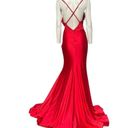 Jessica Angel  Ruched Surplice Criss Cross Back Gown Red Size Medium NWT Photo 1