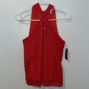 Sofia Vergara  Eyelet Pom Pom Keyhole Halter Top Blouse Red Women S Small 4-6 NWT Photo 6