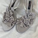 Vintage 90s silver bedazzled strappy stilleto kitten heels 8 Photo 3