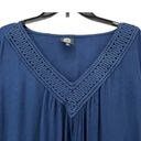 Bobeau  Tunic Top Womens Plus 3X Blue Embroidered V Neck Bell Sleeve Flowy Blouse Photo 2