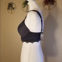 Aerie NWT!  Gray Blue Deep Plunge Lace Floral Polka Dot Split Strap Bra 34D Photo 1