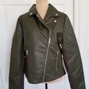 Krass&co Boundless North North&. Womens Faux Leather Moto Jacket Wonderland Green Sz M Photo 0