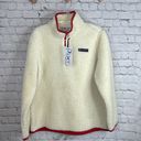 Piper SmartPak  Sherpa quarter Zip Pullover sweatshirt Size Large Ivory Barn Red Photo 0