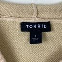 Torrid  Ivory & Metallic Gold Starry Jacquard Knit Hooded Sweater Size 1X Photo 3