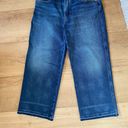 Lucky Brand  MidRise Crop Wide Leg Medium Wash Jeans Size 10/30 Raw Hem Photo 2