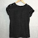 Divided Black and White Striped Short Sleeve Tee Photo 4