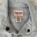 Lone Star Blue & White Striped Sleeveless Western Front Tie Button Down Top Sz M Size M Photo 2