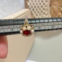 Vintage “Edvarda” Avon Ruby Pearl Gold Ring Victorian Gothic Edwardian Glam Jewelry Red Photo 9