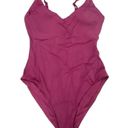 ANDIE  Swim Plum Baia Scoop Neck Cross Strap Back One Piece Swimsuit Sz L NWT Photo 5