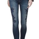 White House | Black Market  Jeans Wmns 4 Dark Wash Embroidered Appliqué Floral Skin Photo 2