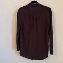 Vince  Dark Brown Flowy Tunic Style Blouse Button Top, Size Small Photo 1