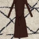 ZARA Brown Ribbed Midi Belted Dress Photo 6