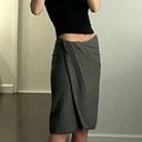 Donna Karan Cashmere Midi Wrap Skirt in Medium Grey NWT Size P Retail $795 Photo 0