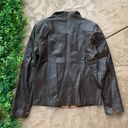 Vera Pelle  Italy Genuine Leather Zip Moto Jacket Dark Brown Tan Size IT 44 US 10 Photo 1