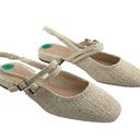 Tahari  Women’s Tweed Sequin Slingback Flats Size 8 Cream Boucle Sandal Flat Photo 3