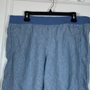 J.Jill  Blue White Stripe 100% Linen Cropped Pants Size Large EUC #VEG-0142 Photo 2