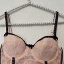 Vintage Y2K Sophie B. Corset Top Bustier Pastel Pink Black Fairy Cottage Girly Photo 1