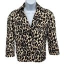 Nine West  Leopard Animal Print Suit Jacket Stretch Blazer Coat Y2K 2000s Petite Photo 0