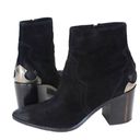 Frye NEW  Flynn Black Suede Ankle Pointed Toe Cowboy Booties Sz 8 Photo 3