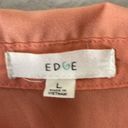 Edge  Orange Sleeveless Blouse L Lace Panel Button Front Button Back Collared Photo 3