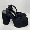 BP  Platform Pump Womens Size 5 Black Chunky Block Heel Ankle Strap Photo 2