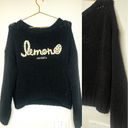 Krass&co Max and  Sweater Lemon embroidered Black Loose Knit crewneck Photo 2