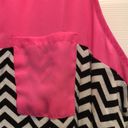 Justify  Neon Pink & Black & White Chevron Tank Top 1X Photo 2