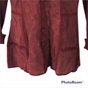 J.Jill  Rustic Red Crochet Wool Leather Patchwork Long Cardigan Sweater Jacket Photo 4