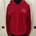 Brighton  RED VELVET VELOUR ZIP UP HOODIE Photo 0