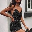 LIONESS Black Tie Mini Dress With Hearts Photo 0