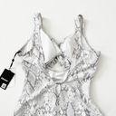 DKNY [] Snake Print White Gray Peek-A-Boo Twist Front One Piece Swimsuit NWT Photo 8