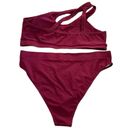 Amazon Nafleap Burgundy Swim One Shoulder Two-Piece size 2XL, new Photo 2