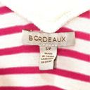 Bordeaux Women's  Small Pink and White Stripe Tank Top B105 Photo 2