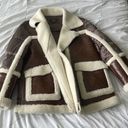 Noize vegan Leather Shearling Jacket Brown Size XS Photo 4