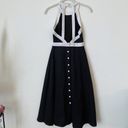 Maeve Anthropologie  Black and White Open Back Button Down Midi Dress Photo 2