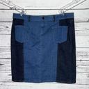 Lane Bryant Glamour X  Size 24 Blue Colorblock Denim Jean Straight Pencil Skirt Photo 0