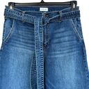 Sneak Peak  JRS SZ 11/W30 Wide Leg Jeans Belted Frayed Hems Stretch Hi-Rise Blue Photo 1