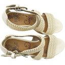 BKE Buckle  Sole Reid Cream & Cork Platform Woven Strap Sandals Women’s Size 8.5 Photo 3