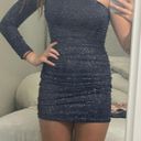 Macy's  navy glitter dress Photo 0