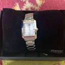 Seiko New!  Women's Solar Dress Watch #SUP377 Silver Diamond & Mother of Pearl Photo 1