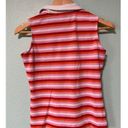 Energie Women's‎ Pink and Orange Stripped Polo Shirt Size Large Photo 1