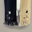 Christopher & Banks  Ramie Cotton Blend Cat Winter Scarf w/ Fringe 76” by 7.75” Photo 2