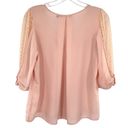 Doe & Rae  Anthropologie Peach Lace Sleeve Blouse Photo 3