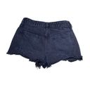 Free People  Black Button Fly Jeans Buckle Back Fray High Rise Shorts Women Sz 27 Photo 1