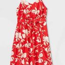 Ava Women's  & Viv Red Floral Print Tank Dress, 2X - New Photo 0