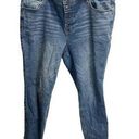 Old Navy  Jeans Womens 18 Blue Denim ROCKSTAR Super Skinny Mid Rise Raw Hem Photo 0