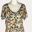 Blossom Dip Dress Organic Cotton Orange  Floral Print Pockets Gray S Photo 2